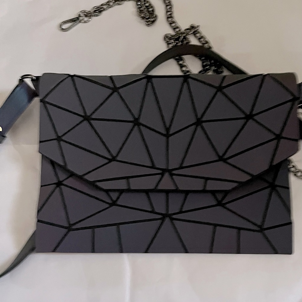 Geometric Panel Crossbody Bag - Black